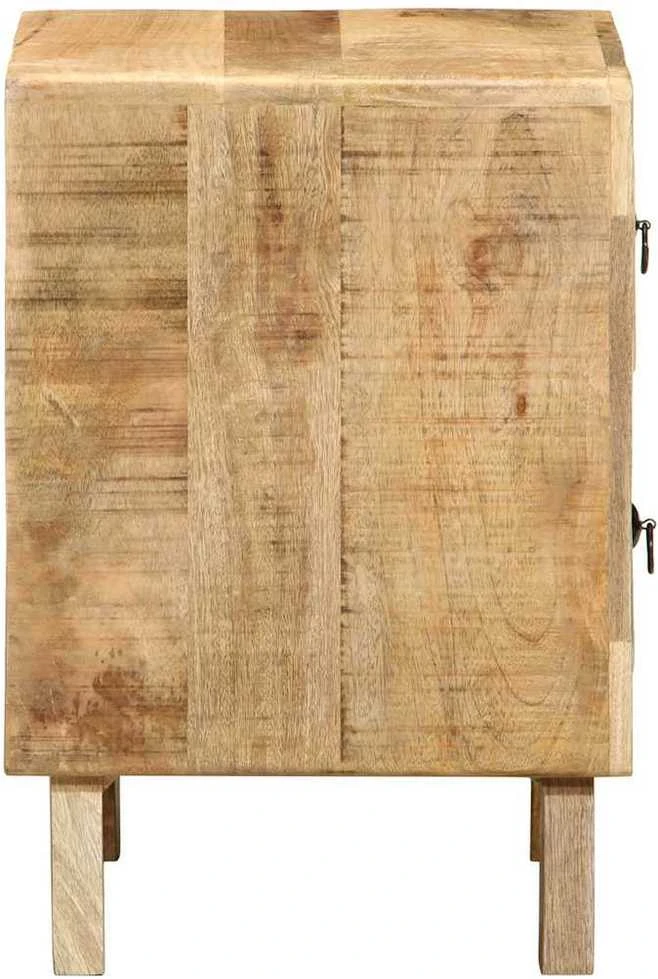 naktinė spintelė 2 vnt 40x32x46 cm medžio masyvo grubus mango