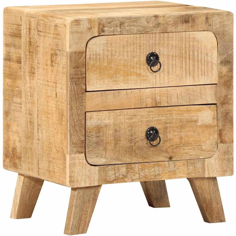 naktinė spintelė 2 vnt 40x32x46 cm medžio masyvo grubus mango
