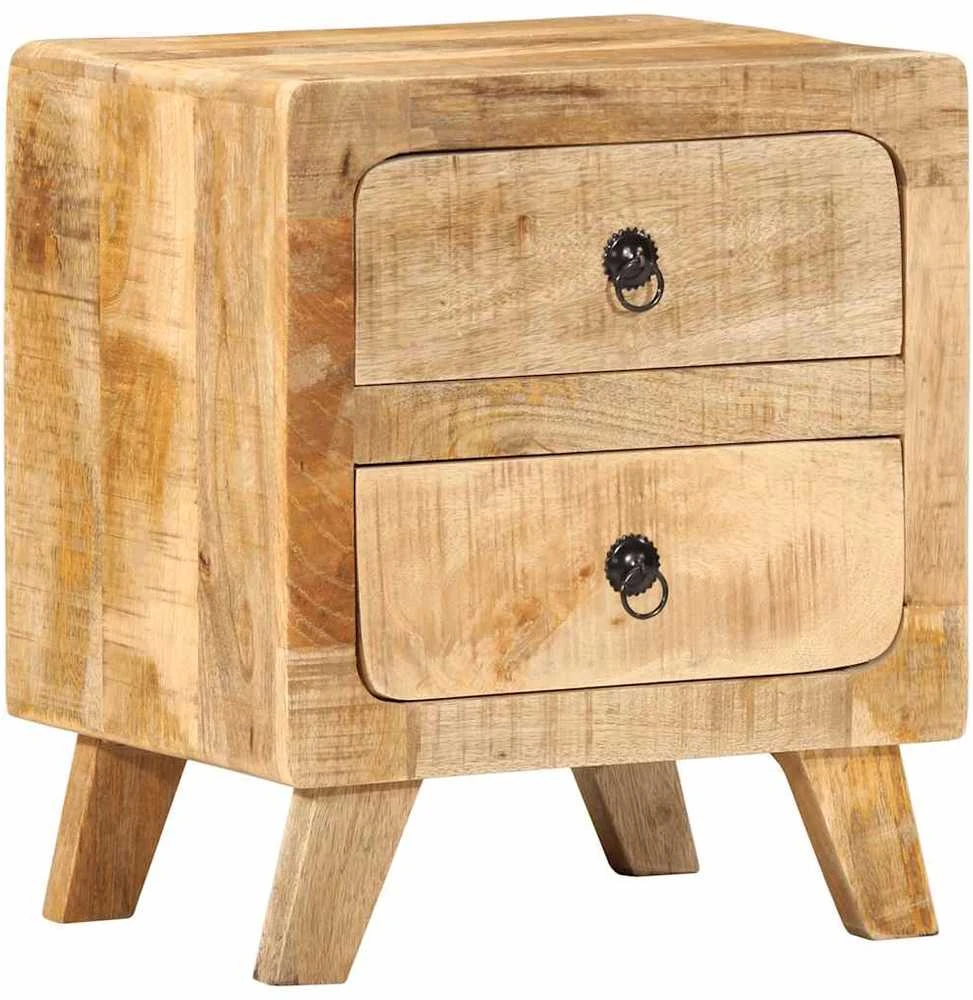 naktinė spintelė 2 vnt 40x32x46 cm medžio masyvo grubus mango