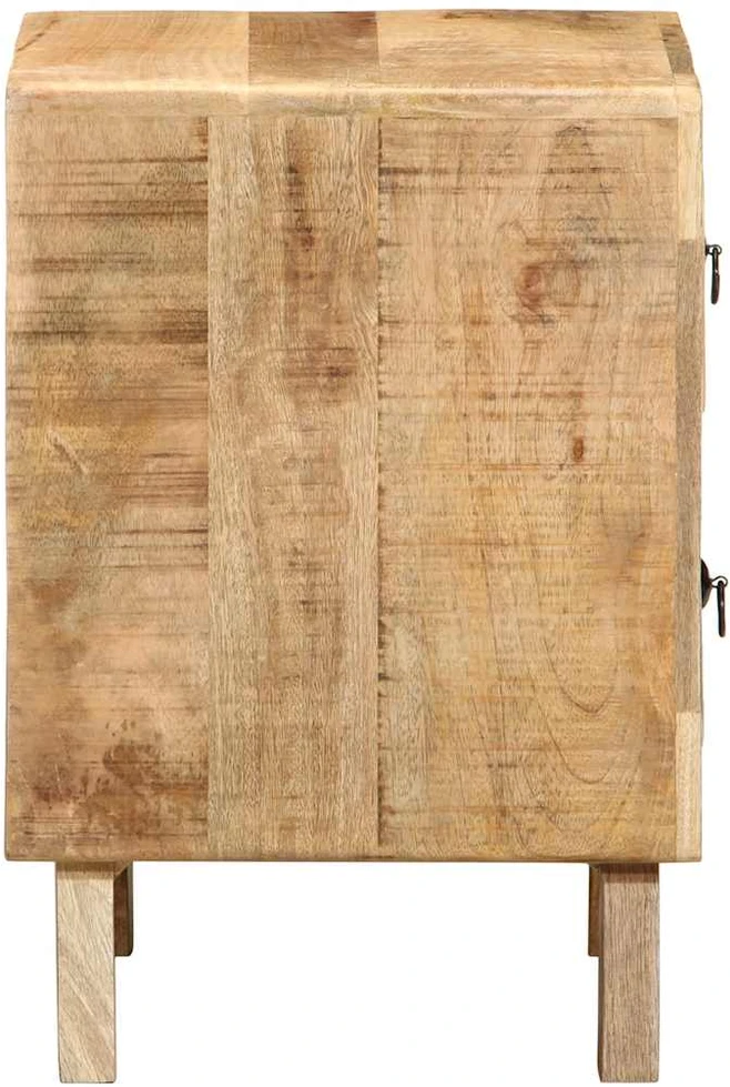 naktinė spintelė 2 vnt 40x32x46 cm medžio masyvo grubus mango