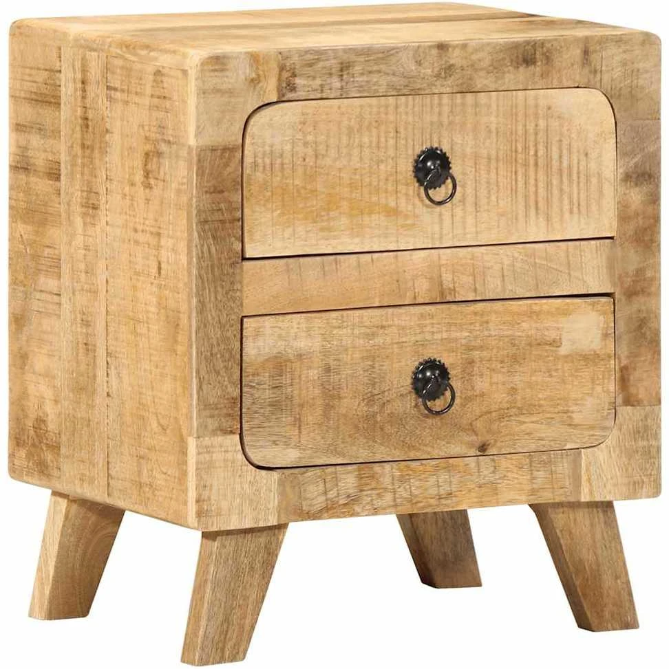 naktinė spintelė 2 vnt 40x32x46 cm medžio masyvo grubus mango