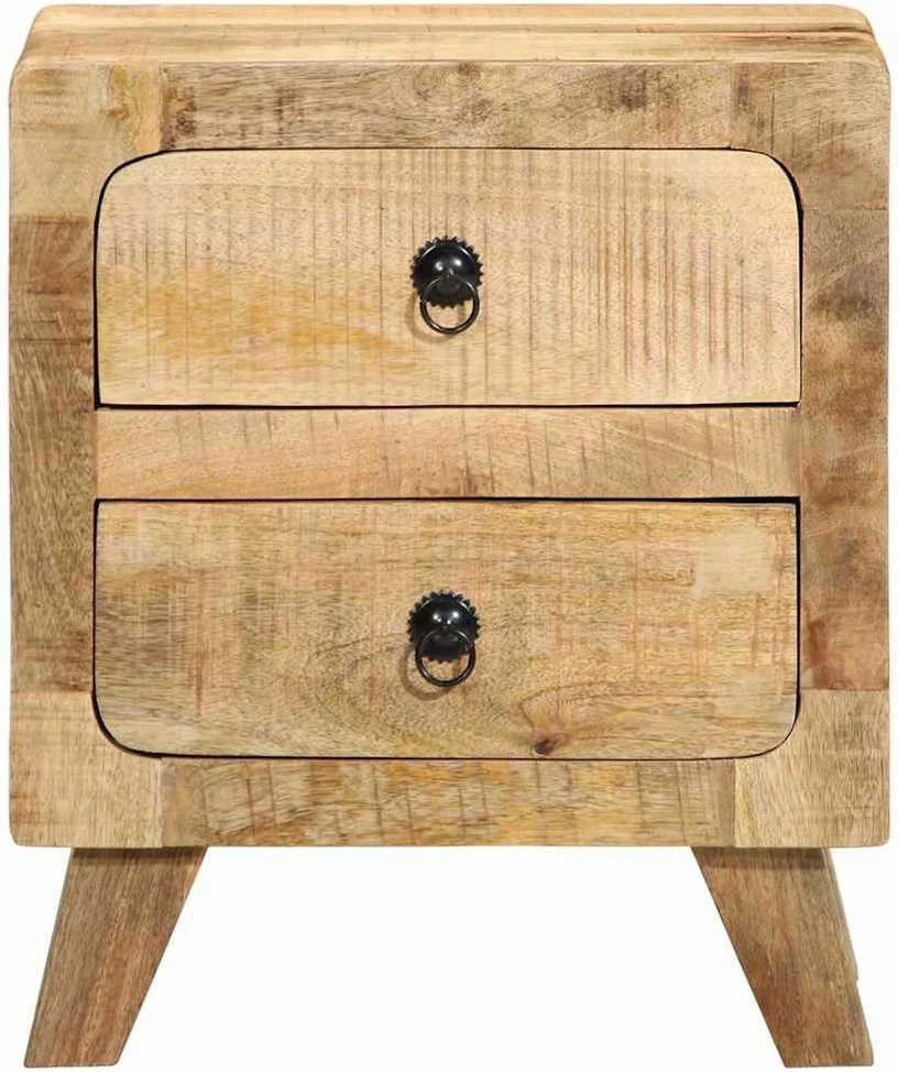 naktinė spintelė 2 vnt 40x32x46 cm medžio masyvo grubus mango