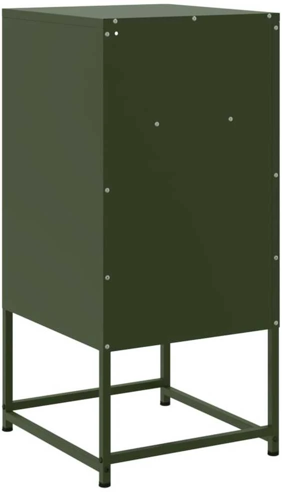 Naktinė spintelė, alyvuogių žalios spalvos, 36x39x78cm, plienas