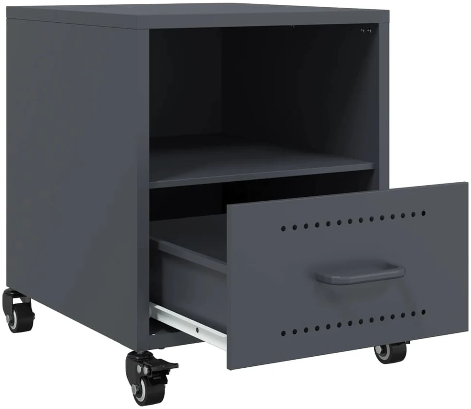 Naktinė spintelė, antracito spalvos, 36x39x43,5cm, plienas