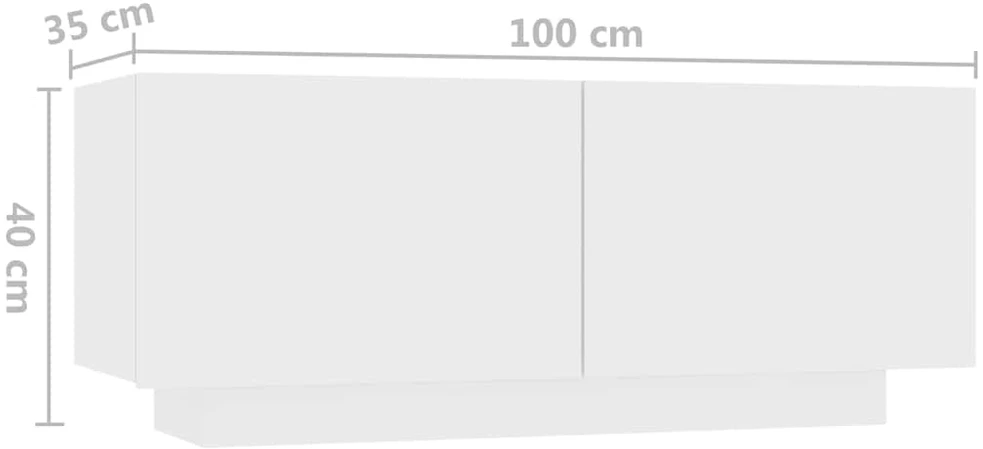 Naktinė spintelė, baltos spalvos, 100x35x40cm, MDP