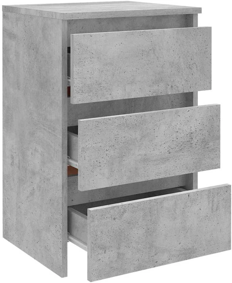 Naktinė spintelė, betono, 40x35x62,5cm, apdirbta mediena