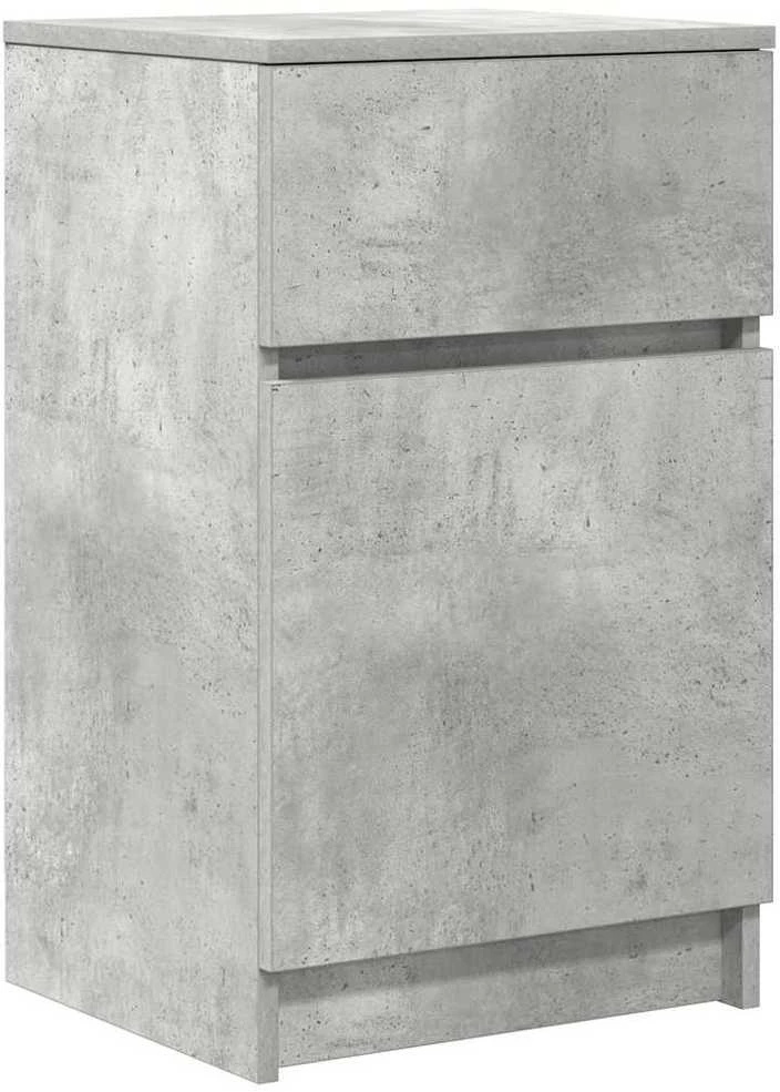 Naktinė spintelė, betono pilka, 39x35x65 cm, apdirbta mediena