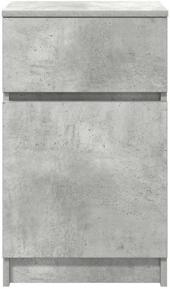 Naktinė spintelė, betono pilka, 39x35x65 cm, apdirbta mediena