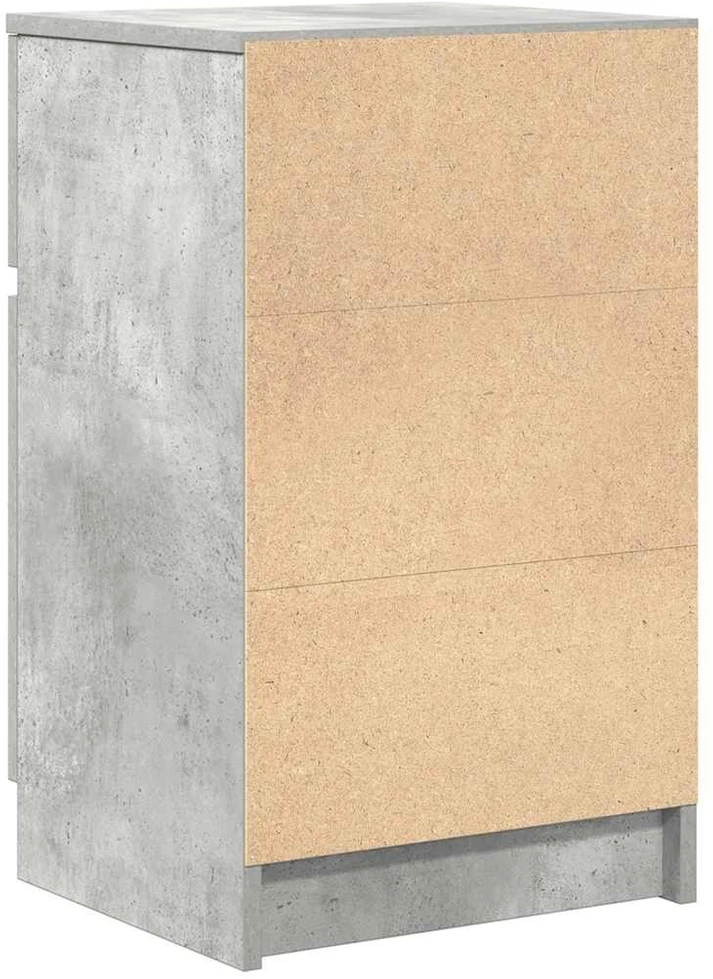 Naktinė spintelė, betono pilka, 39x35x65 cm, apdirbta mediena