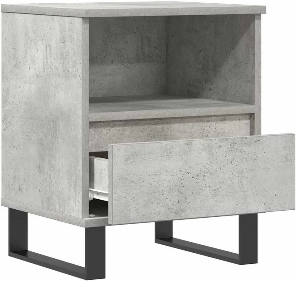 Naktinė spintelė, betono pilka, 40x35x50cm, apdirbta mediena