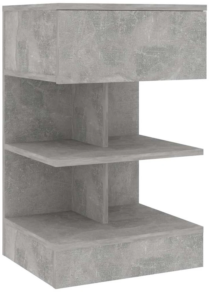 Naktinė spintelė, betono pilka, 40x35x65cm, apdirbta mediena