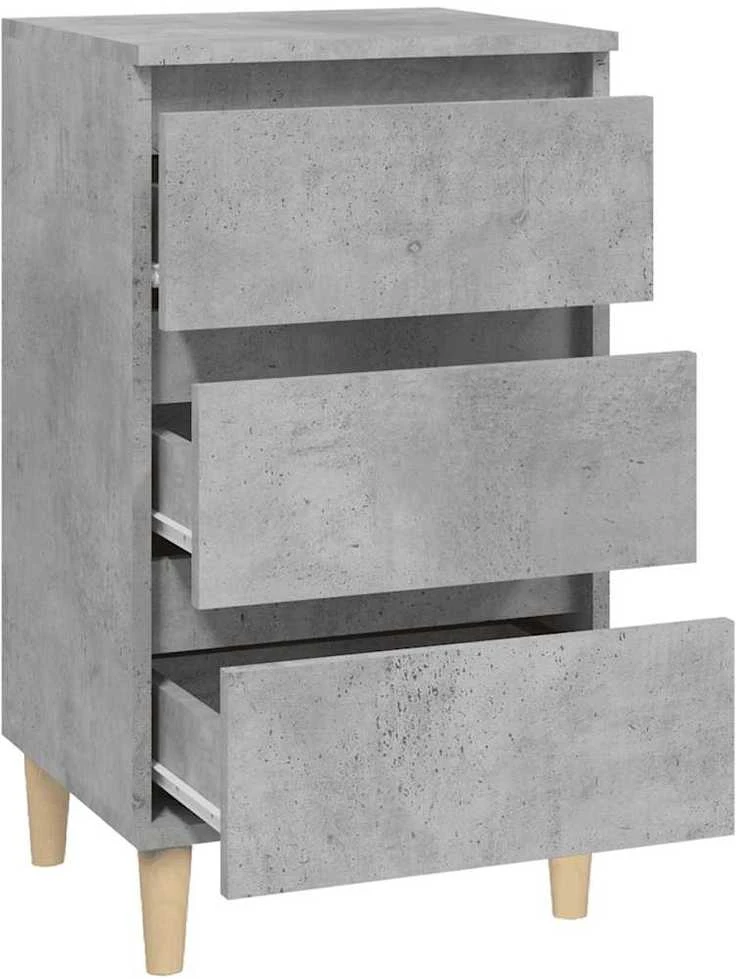 Naktinė spintelė, betono pilka, 40x35x70cm, apdirbta mediena