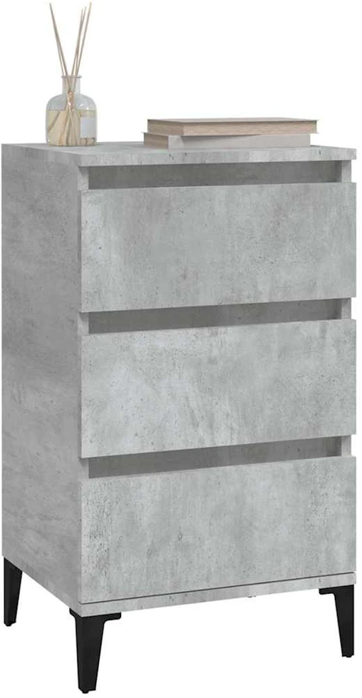 Naktinė spintelė, betono pilka, 40x35x70cm, apdirbta mediena