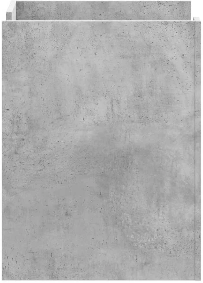 Naktinė spintelė, betono pilka, 45x50x65cm, apdirbta mediena