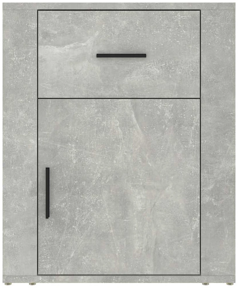 Naktinė spintelė, betono pilka, 50x36x60cm, apdirbta mediena