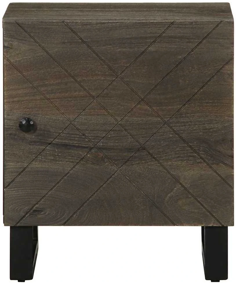 Naktinė spintelė, juoda, 40x33x46cm, mango medienos masyvas