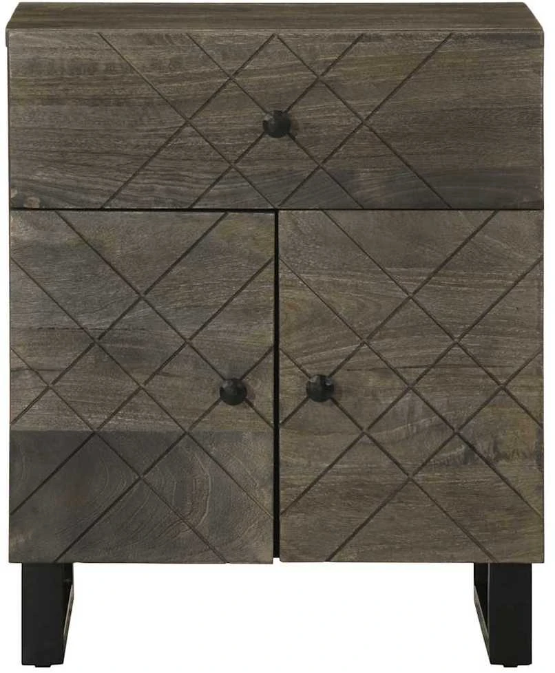 Naktinė spintelė, juoda, 50x33x60cm, mango medienos masyvas
