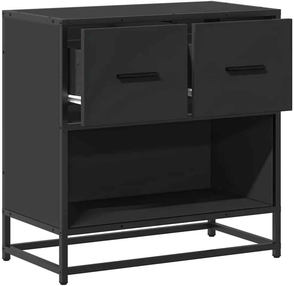 naktinė spintelė Juoda 60x31x60 cm Mediena ir metalas