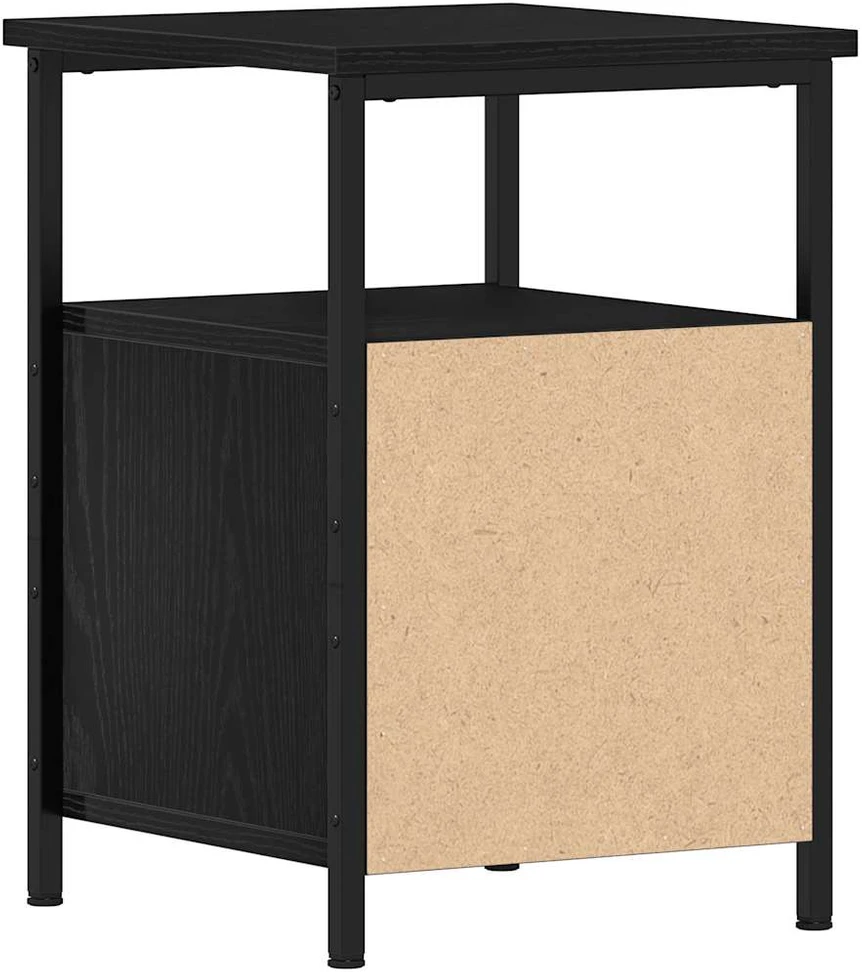 Naktinė spintelė, juodo ąžuolo spalvos, 34x35,5x50cm, inžinerinė mediena
