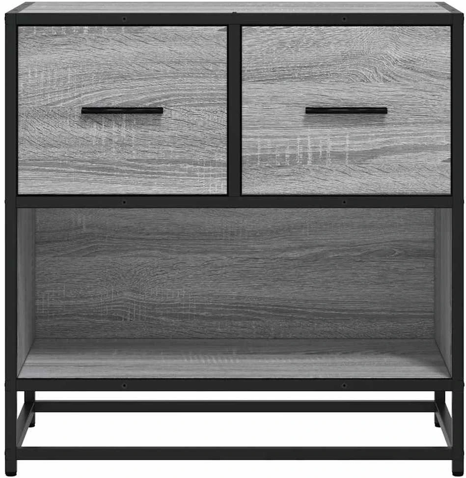 naktinė spintelė Pilka Sonoma 60x31x60 cm Mediena ir metalas