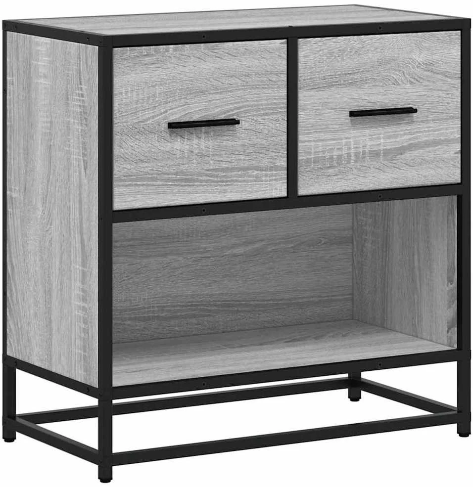 naktinė spintelė Pilka Sonoma 60x31x60 cm Mediena ir metalas