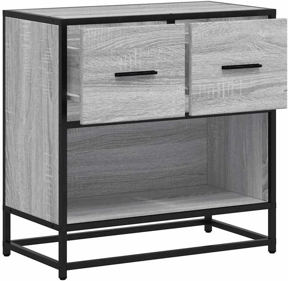 naktinė spintelė Pilka Sonoma 60x31x60 cm Mediena ir metalas
