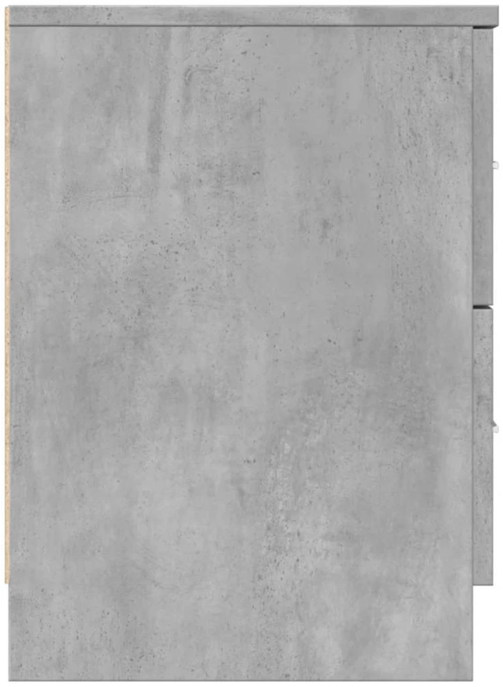 Naktinė spintelė su 2 stalčiais, betono pilka, 40x36x50cm