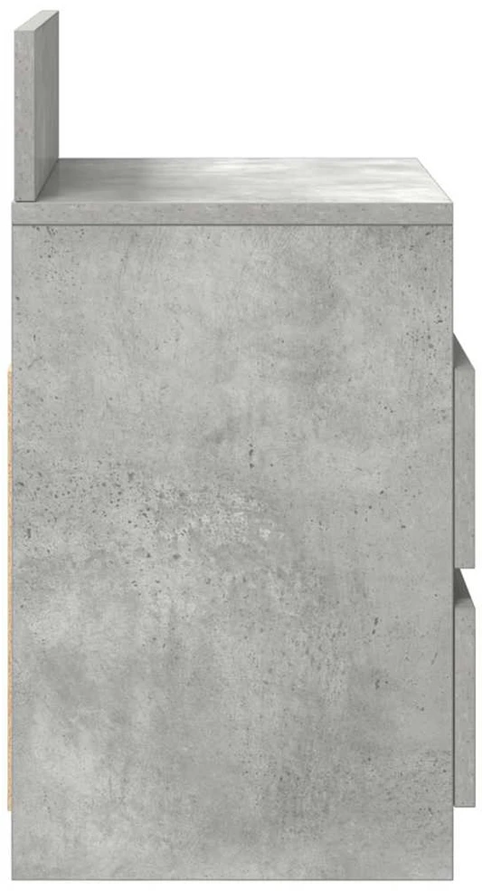Naktinė spintelė su 2 stalčiais, betono pilka, 40x33x60cm