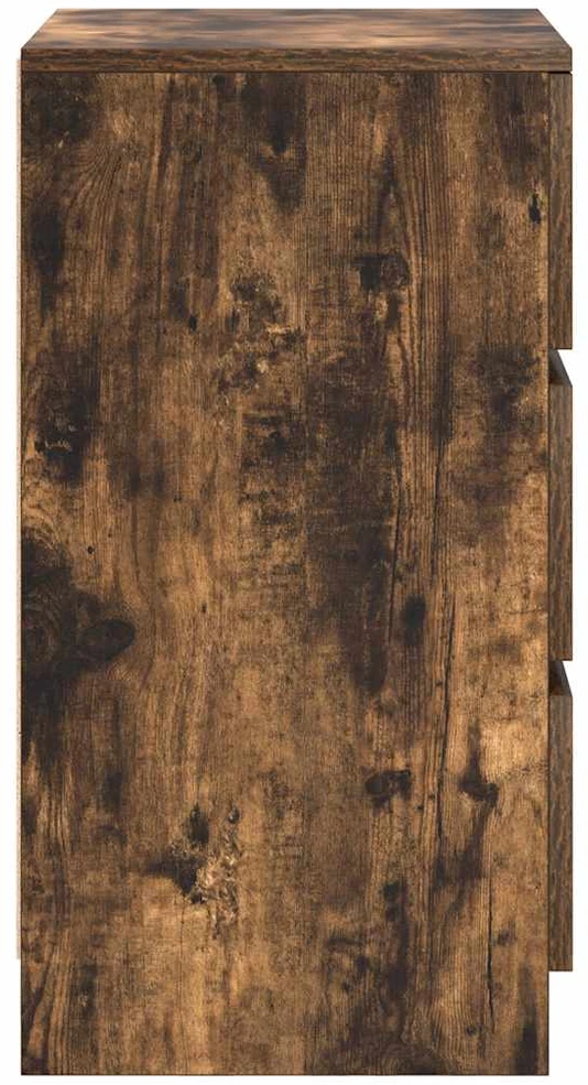 naktinė spintelė su 3 stalčiais, rūkyto ąžuolo, 39x35x65 cm