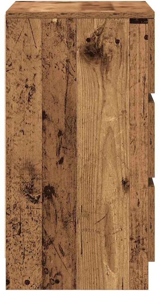 naktinė spintelė su 3 stalčiais, sena medinė, 39x35x65 cm