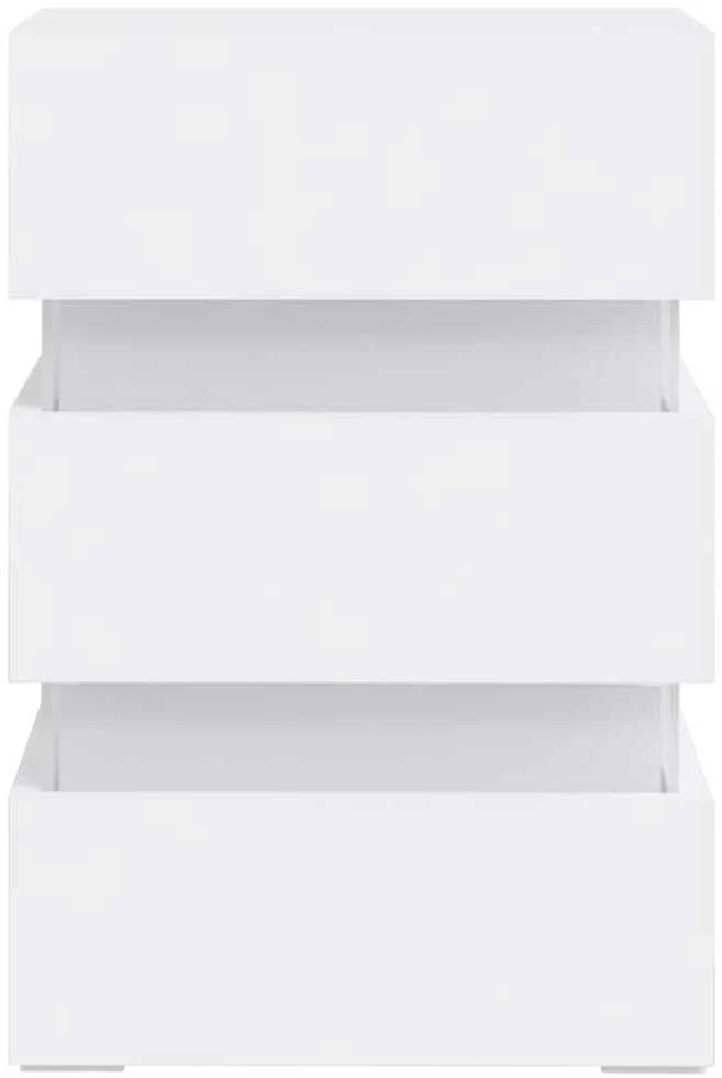 Naktinė spintelė su LED apšvietimu, balta, 45x35x67cm, mediena