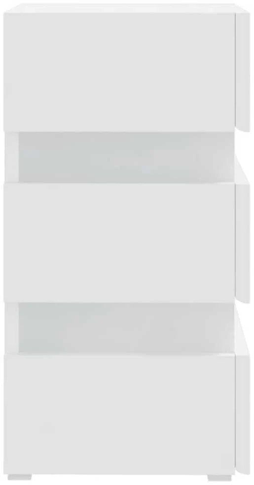 Naktinė spintelė su LED apšvietimu, balta, 45x35x67cm, mediena