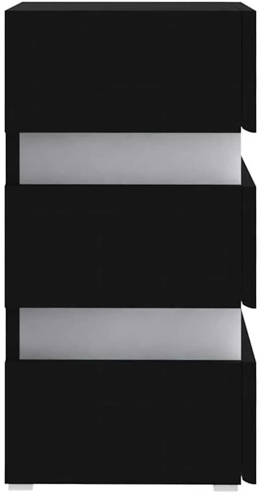 Naktinė spintelė su LED apšvietimu, juoda, 45x35x67cm, mediena
