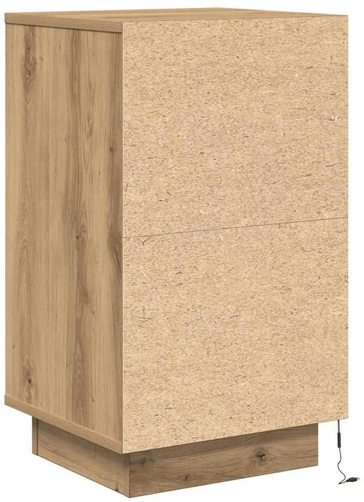 naktinė spintelė su LED lemputėmis Artisan ąžuolas 38x34x65 cm