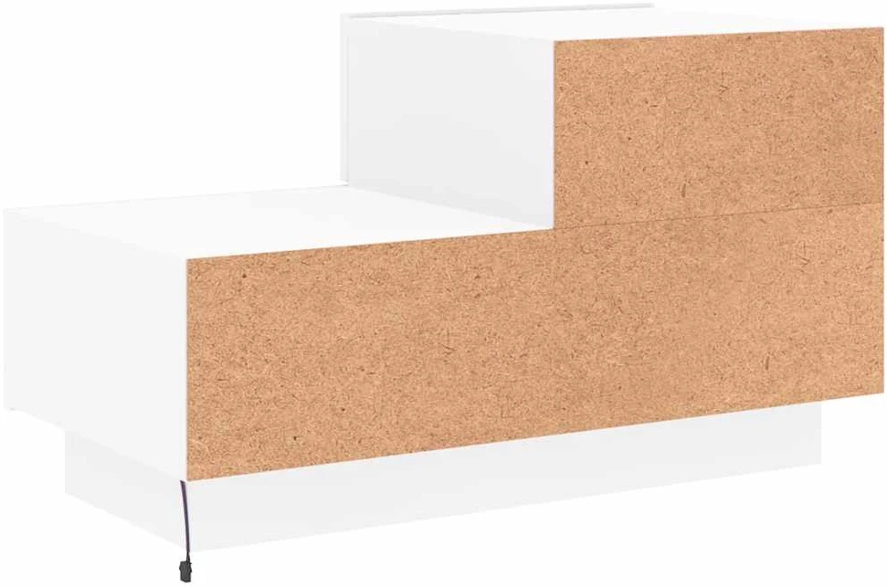 Naktinė spintelė su LED lemputėmis, balta, 70x36x40,5cm