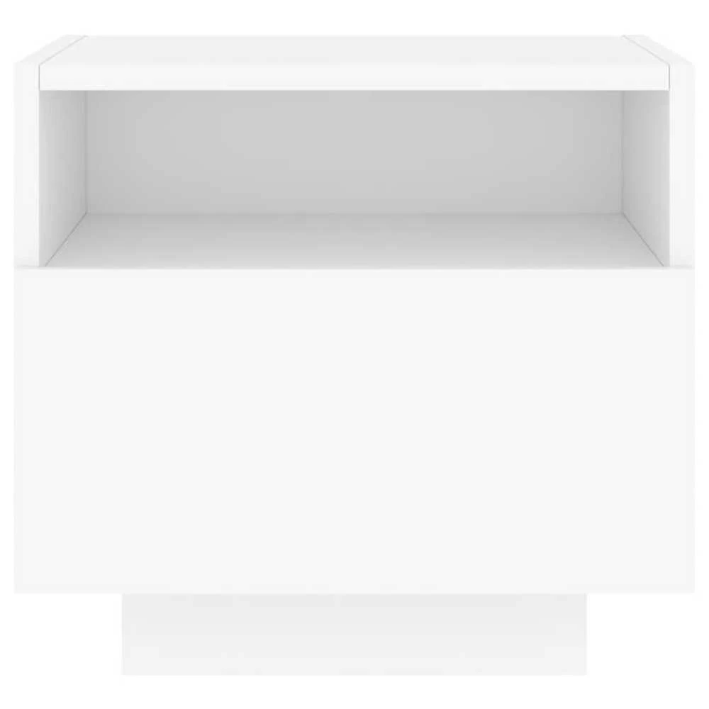 Naktinė spintelė su LED lemputėmis, balta, 40x39x37cm