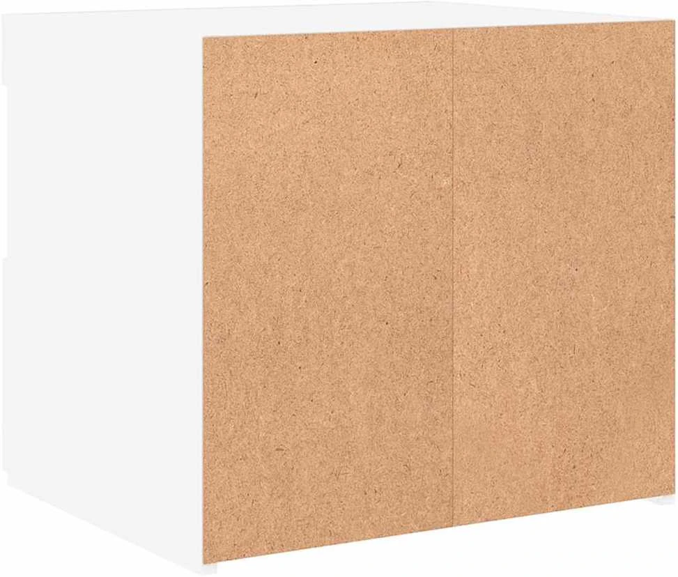 Naktinė spintelė su LED lemputėmis, baltos spalvos, 50x40x45cm