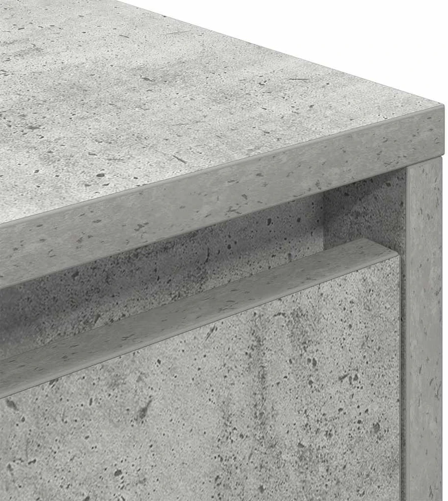 naktinė spintelė su LED lemputėmis Betoninė pilka 38x34x65 cm
