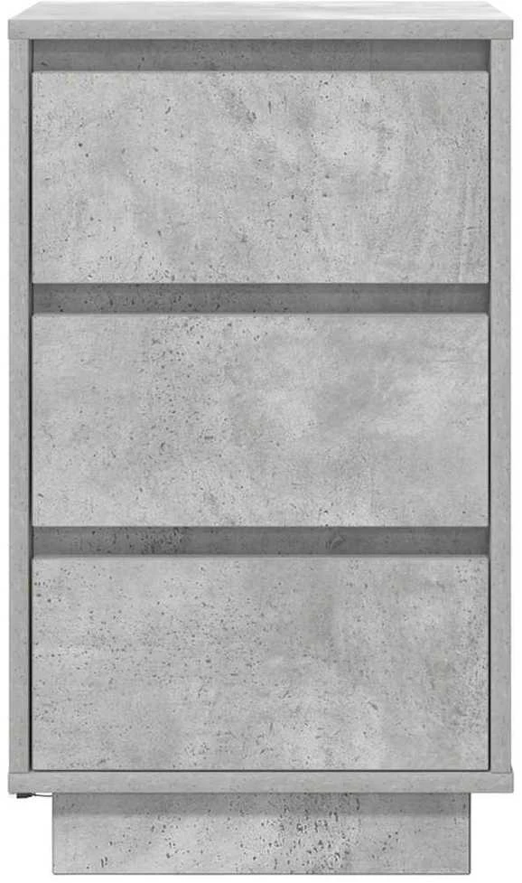 naktinė spintelė su LED lemputėmis Betoninė pilka 38x34x65 cm