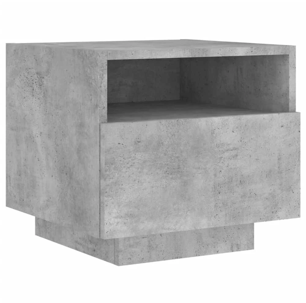 Naktinė spintelė su LED lemputėmis, betono pilka, 40x39x37cm