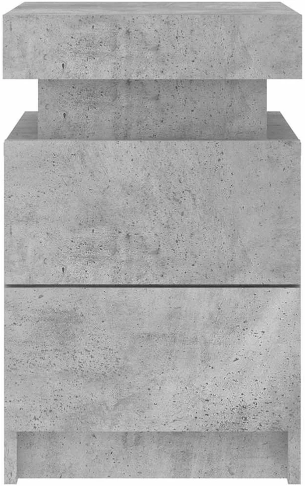 Naktinė spintelė su LED lemputėmis, betono pilka, 35x39x55cm