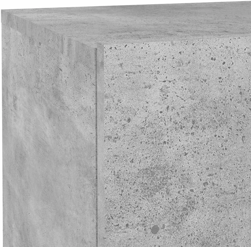 Naktinė spintelė su LED lemputėmis, betono pilka, 70x36x40,5cm