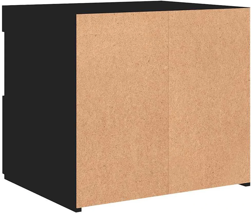Naktinė spintelė su LED lemputėmis, juodos spalvos, 50x40x45cm
