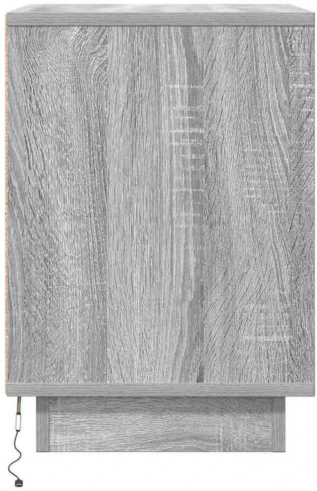 naktinė spintelė su LED lemputėmis Pilka Sonoma 38x34x50 cm