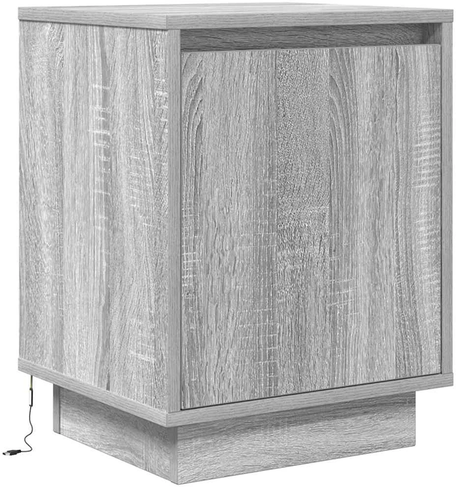 naktinė spintelė su LED lemputėmis Pilka Sonoma 38x34x50 cm