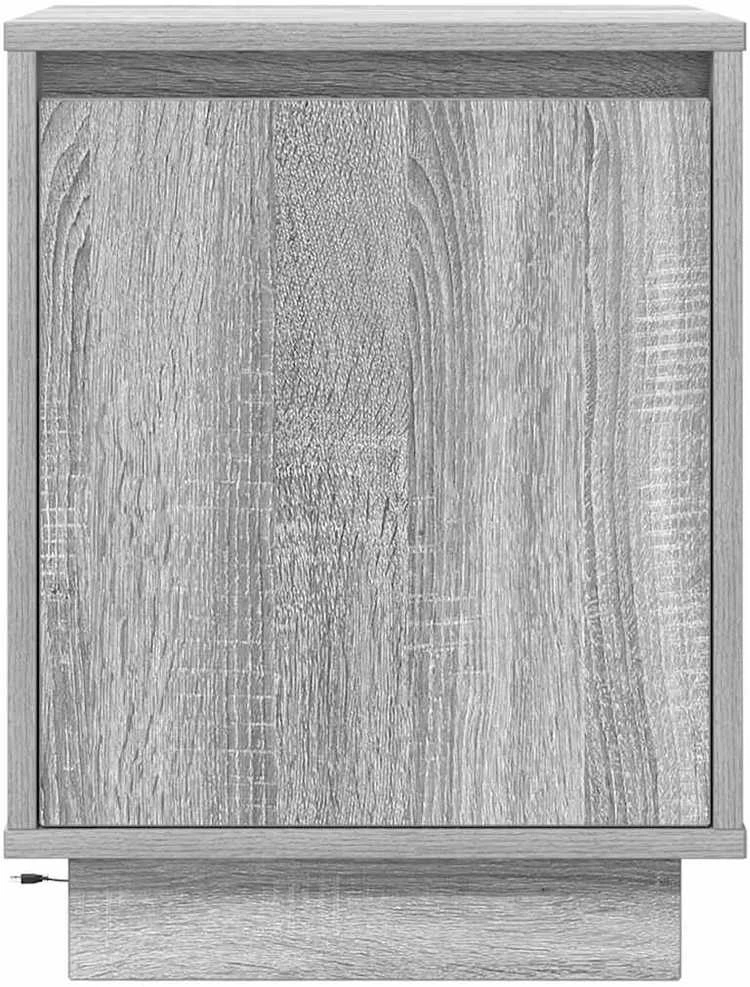 naktinė spintelė su LED lemputėmis Pilka Sonoma 38x34x50 cm