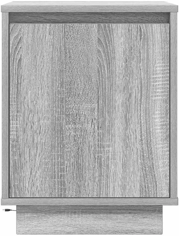 naktinė spintelė su LED lemputėmis Pilka Sonoma 38x34x50 cm