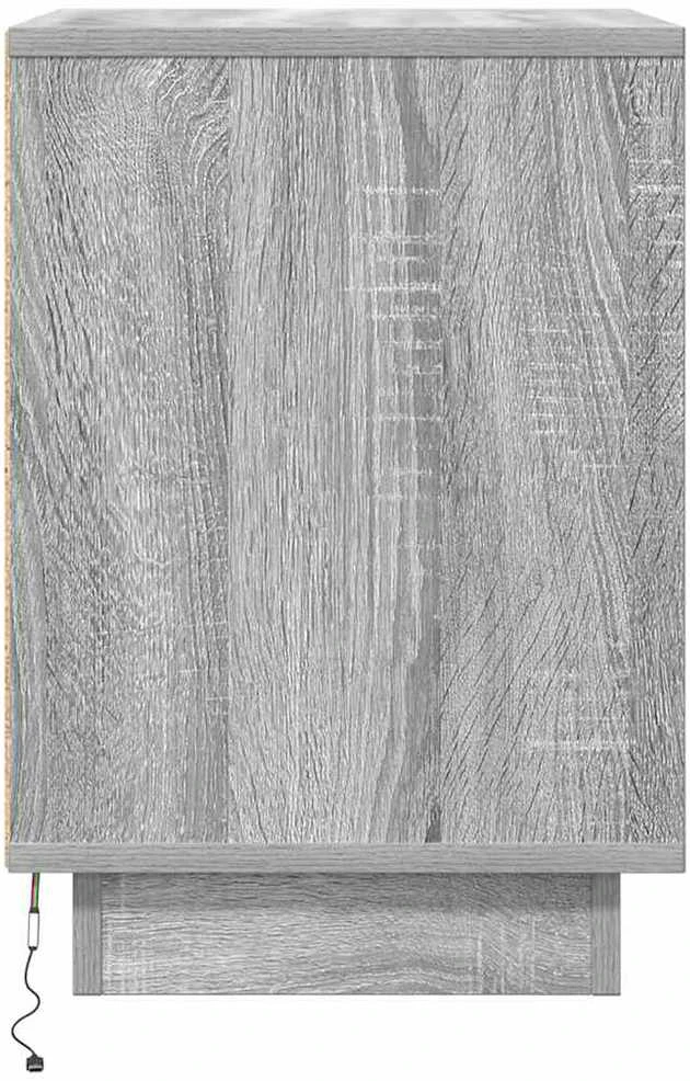 naktinė spintelė su LED lemputėmis Pilka Sonoma 38x34x50 cm