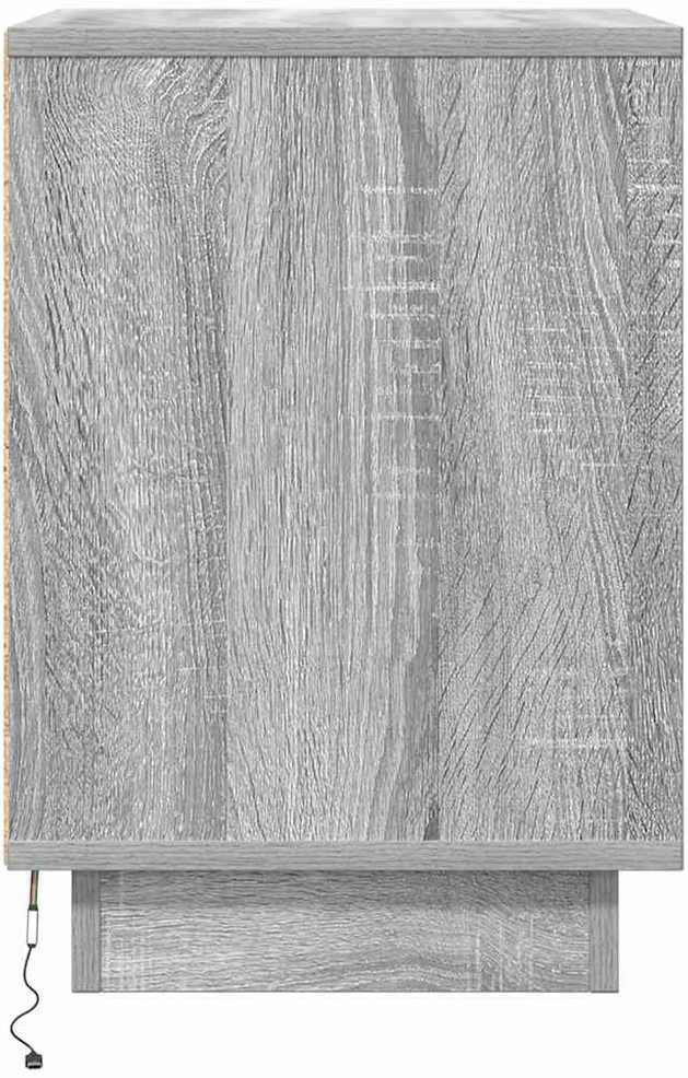 naktinė spintelė su LED lemputėmis Pilka Sonoma 38x34x50 cm