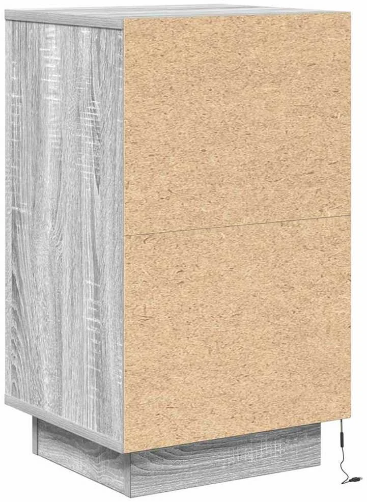 naktinė spintelė su LED lemputėmis Pilka Sonoma 38x34x65 cm